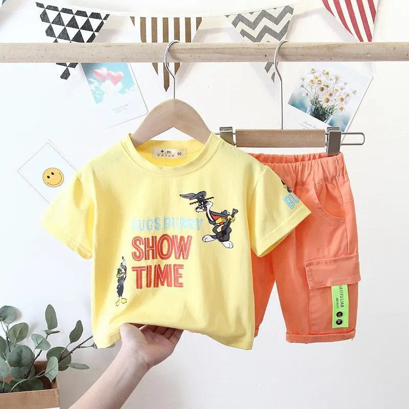 2pcs Cute Rabbit Print T-shirt and Pants