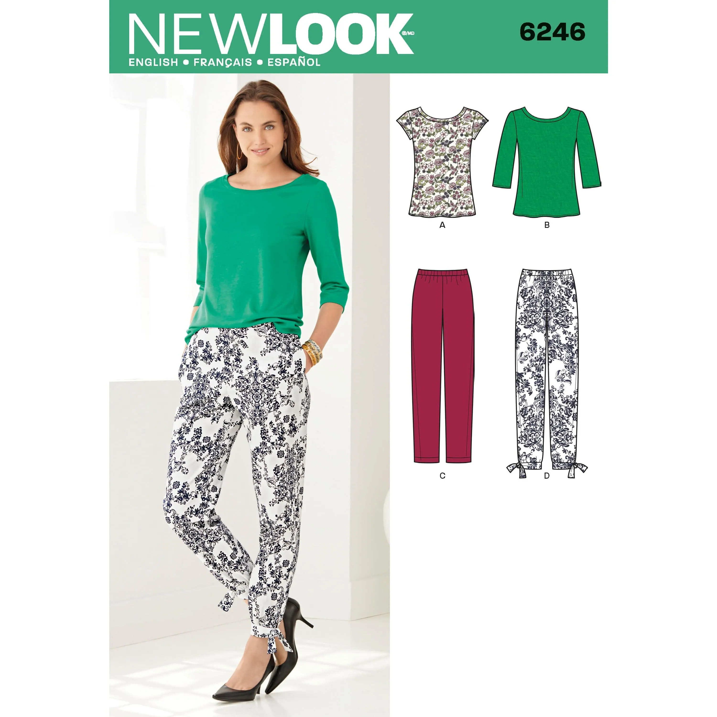 6246 Misses' Tapered Ankle Pant and Knit Top