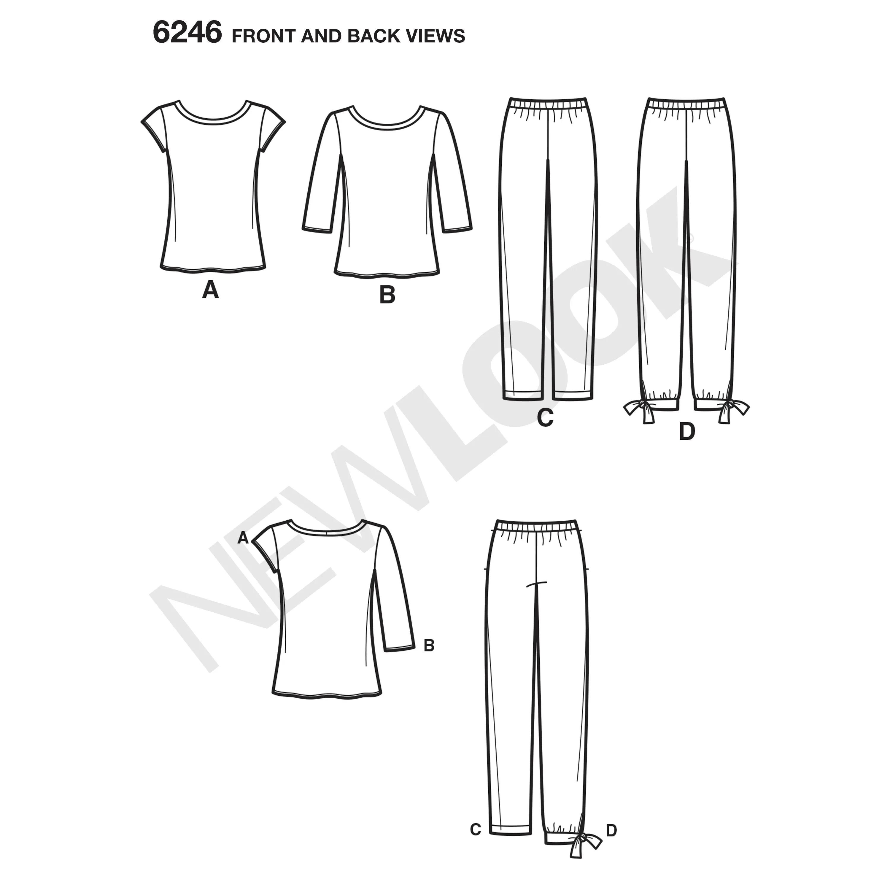 6246 Misses' Tapered Ankle Pant and Knit Top