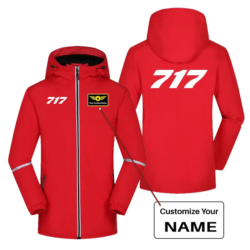 717 Flat Text Designed Rain Coats & Jackets