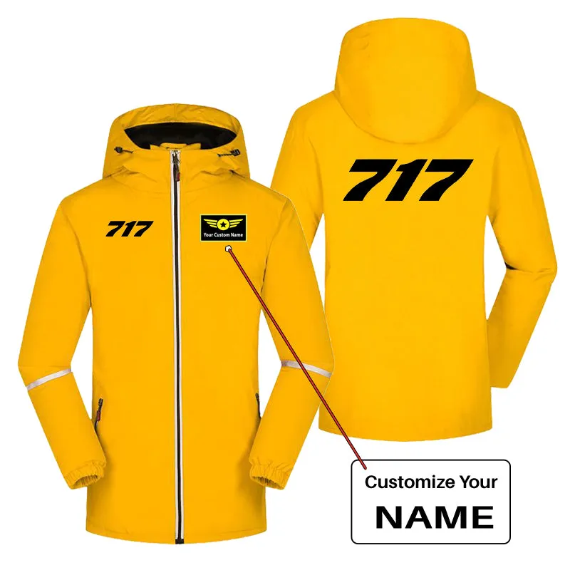 717 Flat Text Designed Rain Coats & Jackets