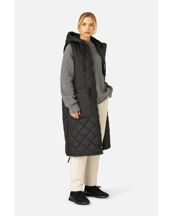 Aerial02 Quilted Hooded Long Vest