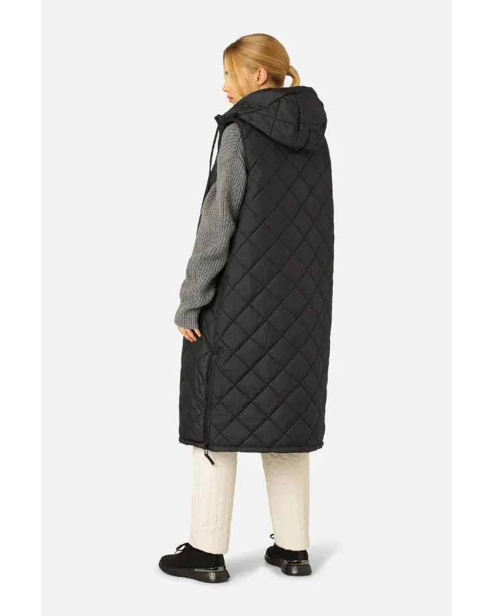 Aerial02 Quilted Hooded Long Vest