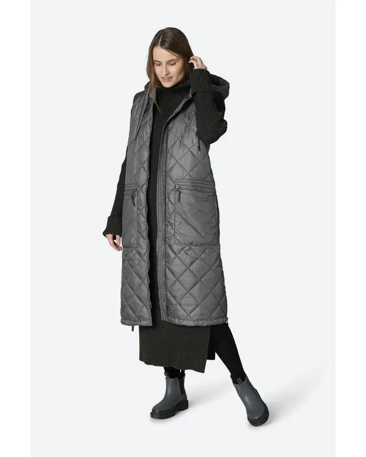 Aerial02 Quilted Hooded Long Vest