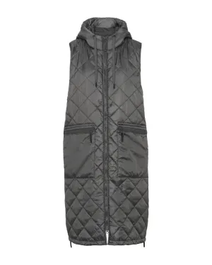 Aerial02 Quilted Hooded Long Vest