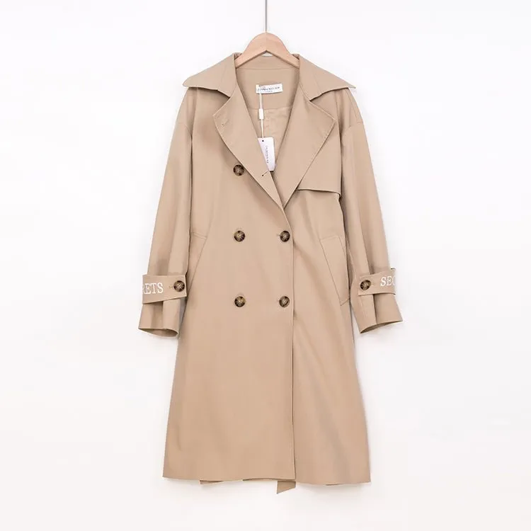 Beige Classic Belted Women's Trench Coats