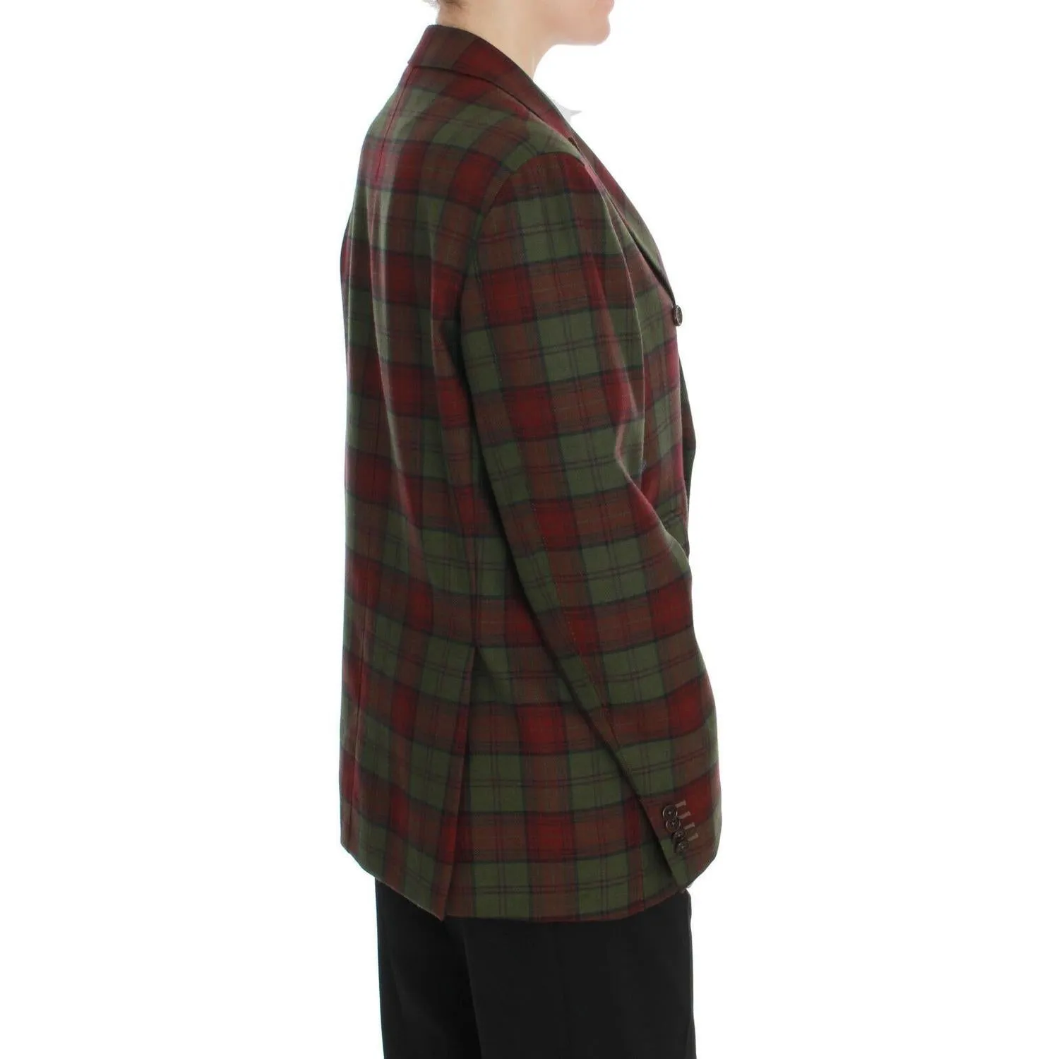 BENCIVENGA Elegant Checkered Double-Breasted Wool Blazer