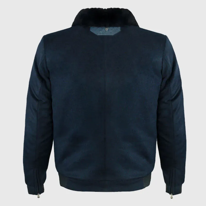 Buy Premium Quality Cashmere And Ostrich Leather Flight Jacket Men's