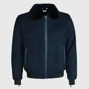 Buy Premium Quality Cashmere And Ostrich Leather Flight Jacket Men's