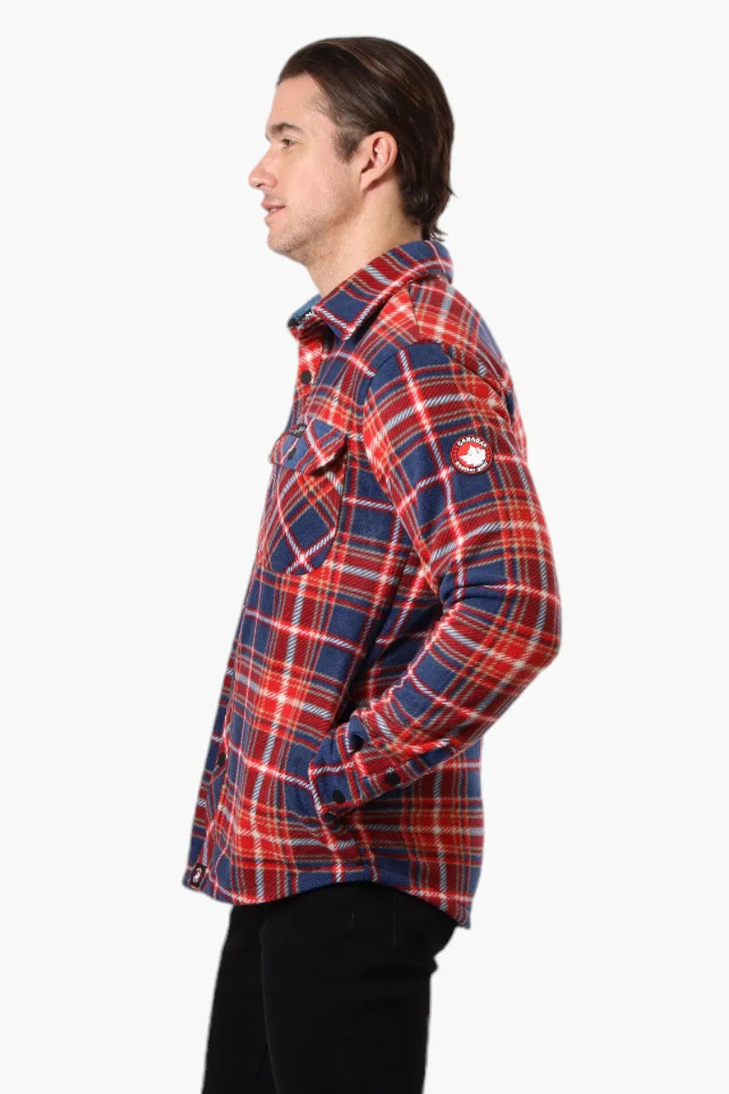 Canada Weather Gear Plaid Fleece Button Up Shacket - Navy