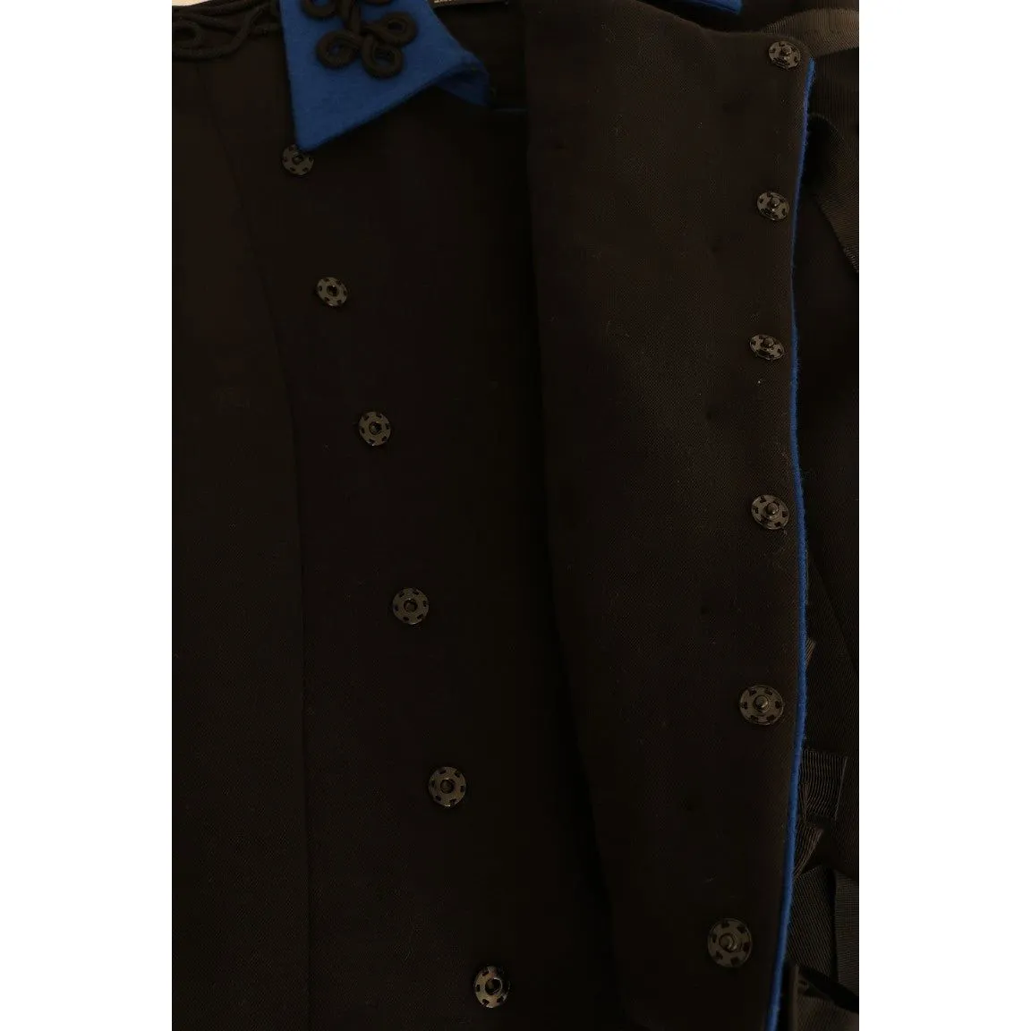 Dolce & Gabbana Chic Black & Blue Short Trench Jacket