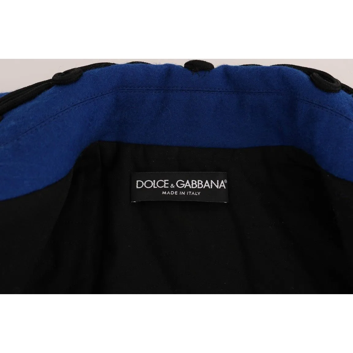 Dolce & Gabbana Chic Black & Blue Short Trench Jacket