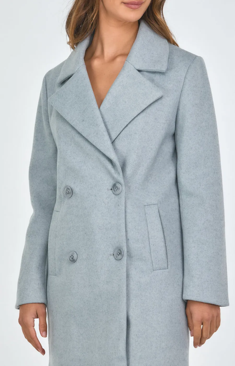 Faux Wool Longline Coat