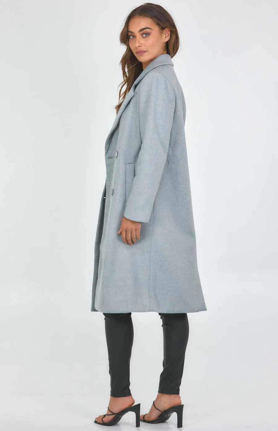 Faux Wool Longline Coat