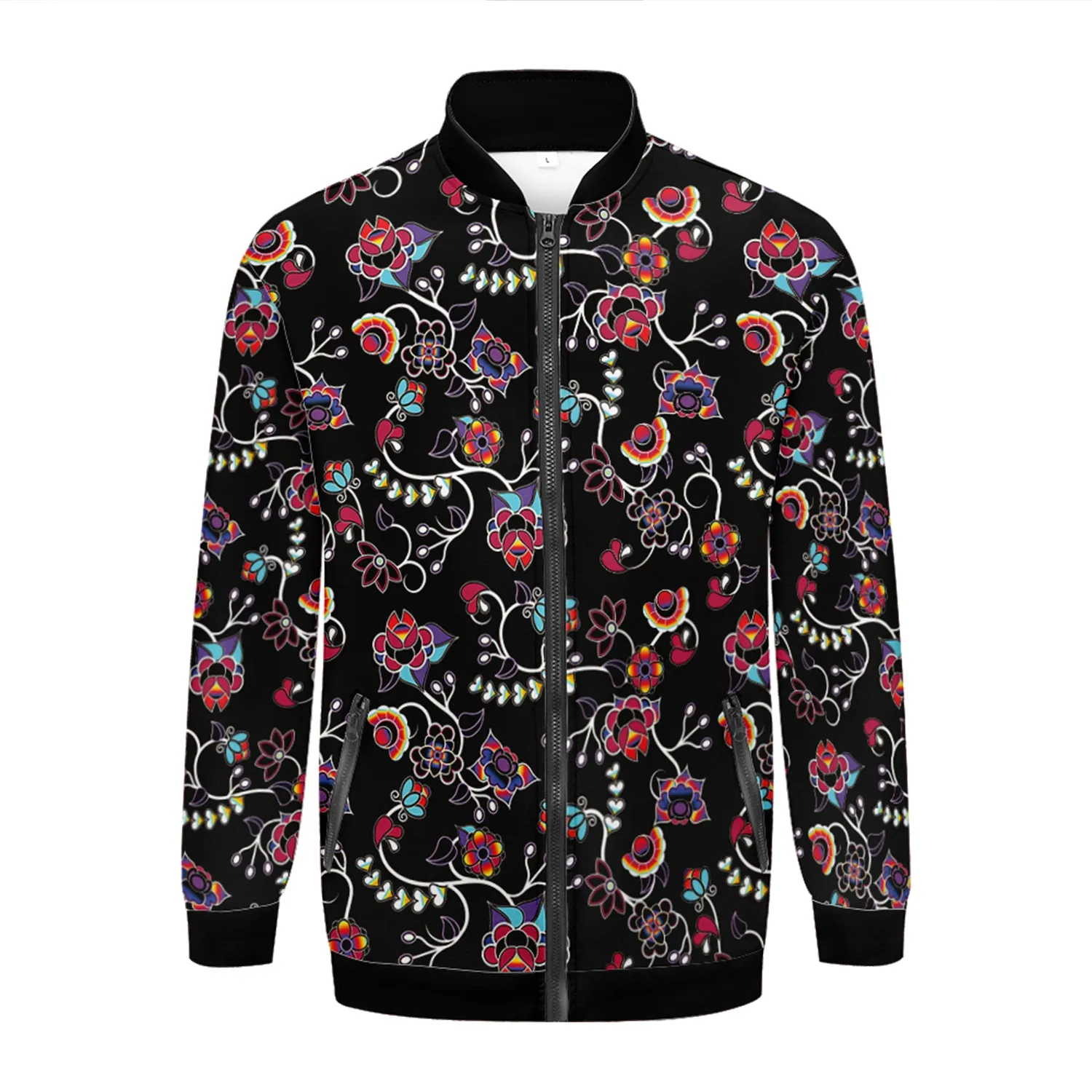 Floral Danseur Youth Zippered Collared Lightweight Jacket