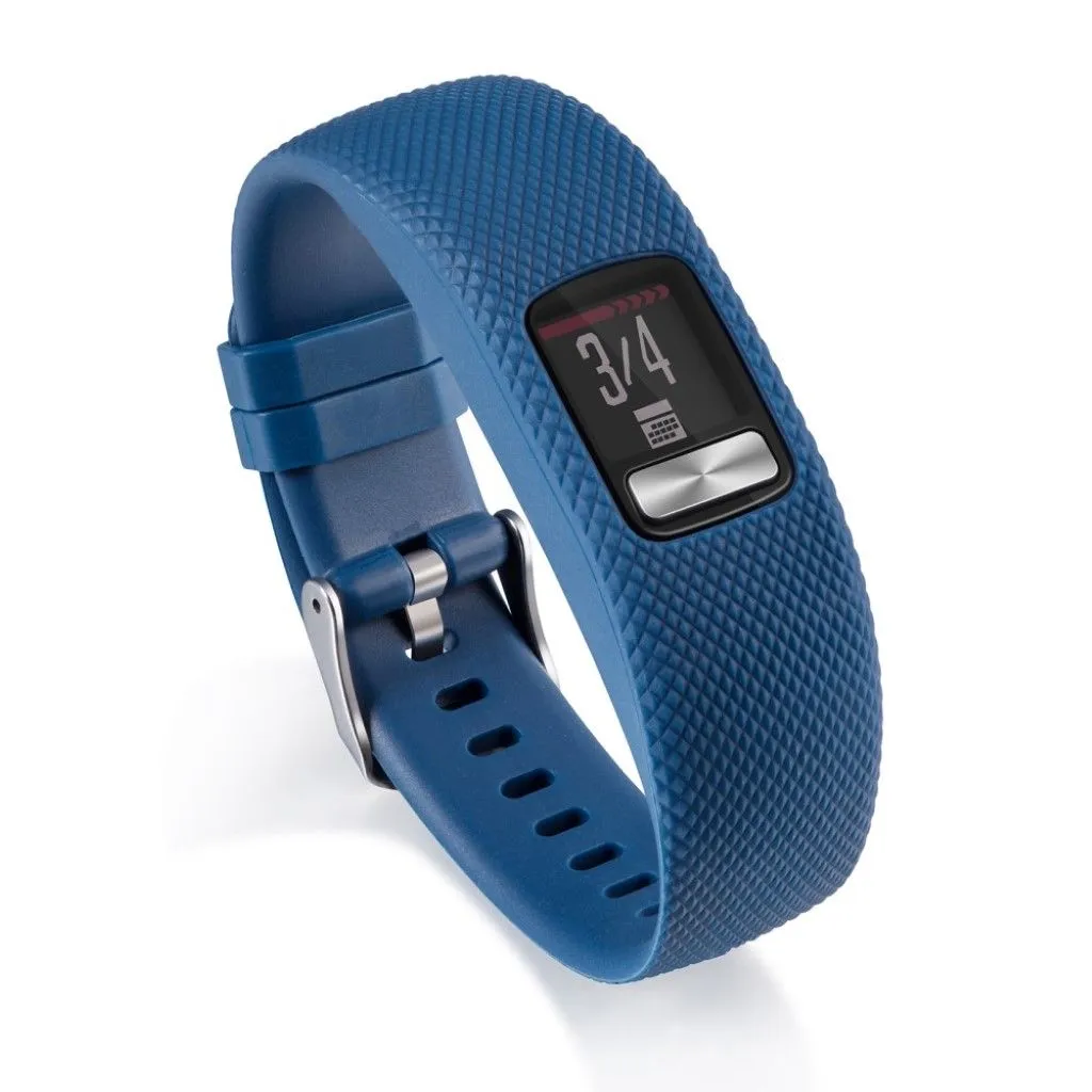 Garmin Vivofit 4 soft lozenge texture silicone watchband - Size: S / Dark Blue