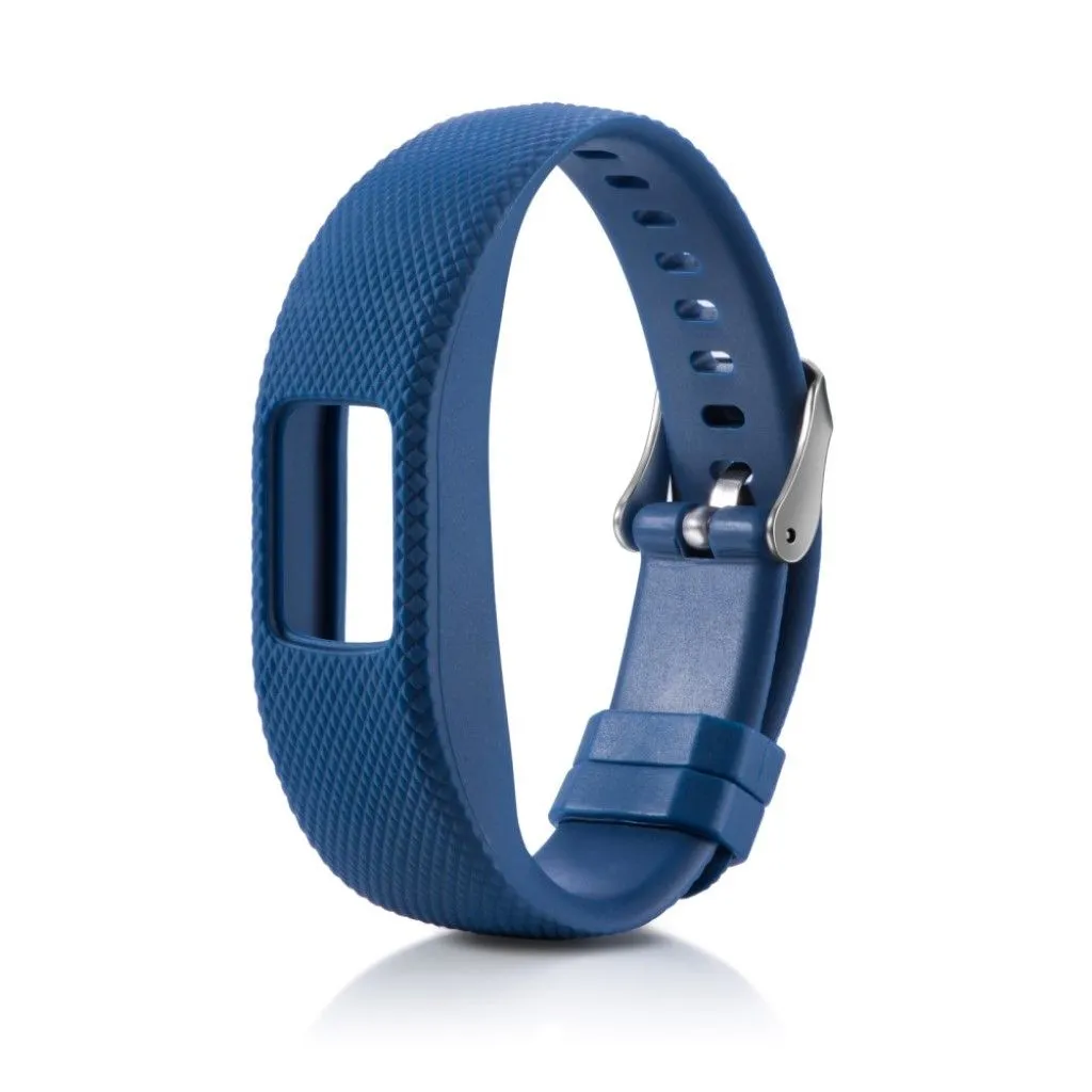 Garmin Vivofit 4 soft lozenge texture silicone watchband - Size: S / Dark Blue