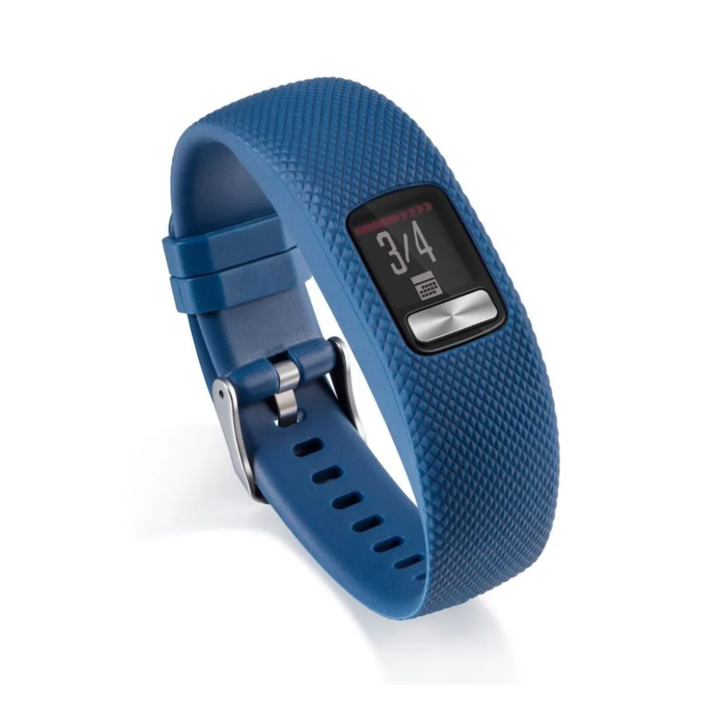 Garmin Vivofit 4 soft lozenge texture silicone watchband - Size: S / Dark Blue