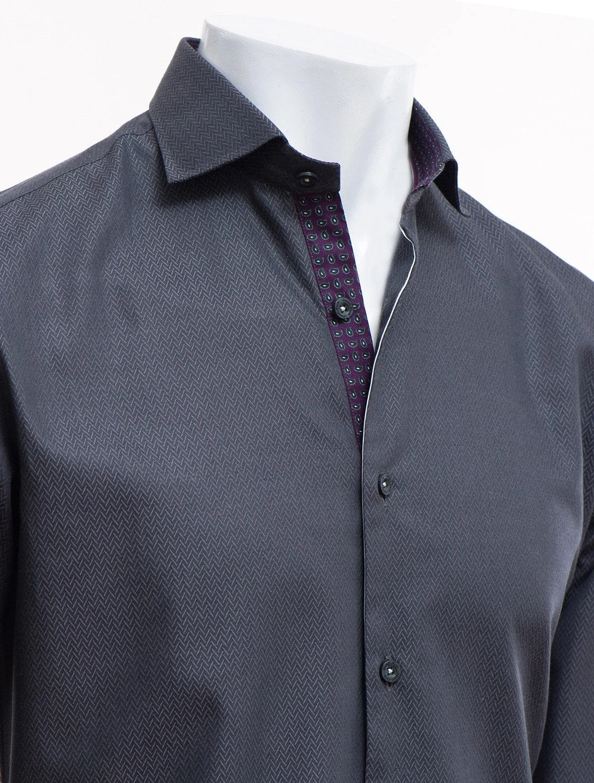 GREY TEXTURED DRESS SHIRT