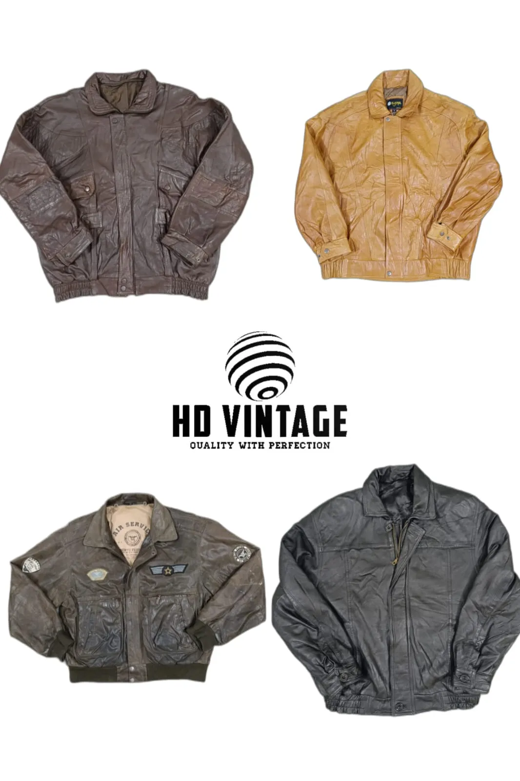 HD192 Premium Vintage Leather Bomber Jackets - 26 pcs