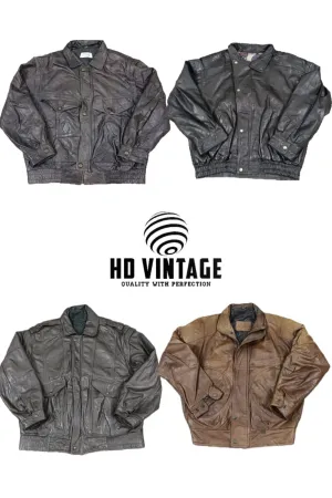 HD210 Men Premium Leather Bomber Jackets - 15 pcs