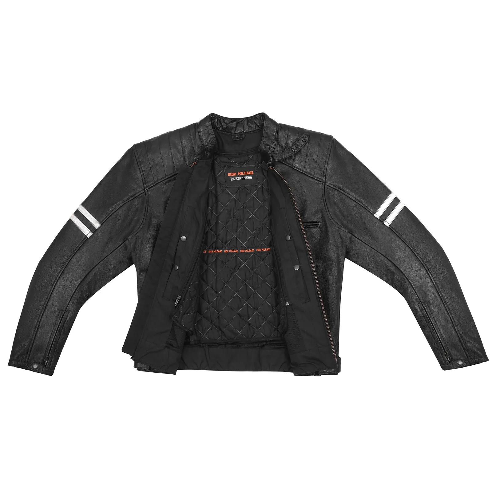 HMM537 Premium Cowhide Leather 'Street' Cruiser Scooter Jacket with Conceal Carry