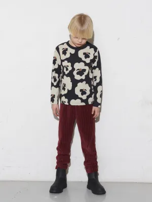 Kids' Velour Pants Burgundy