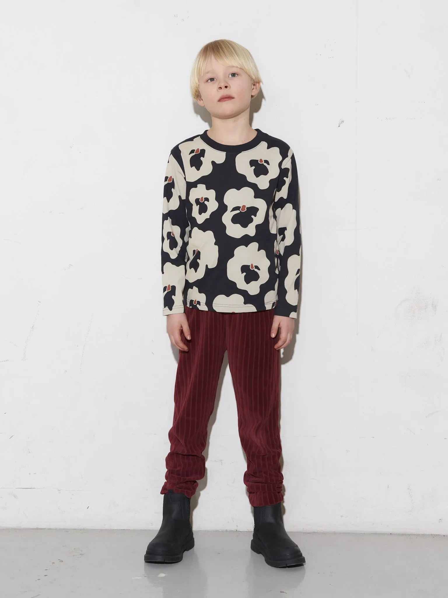 Kids' Velour Pants Burgundy