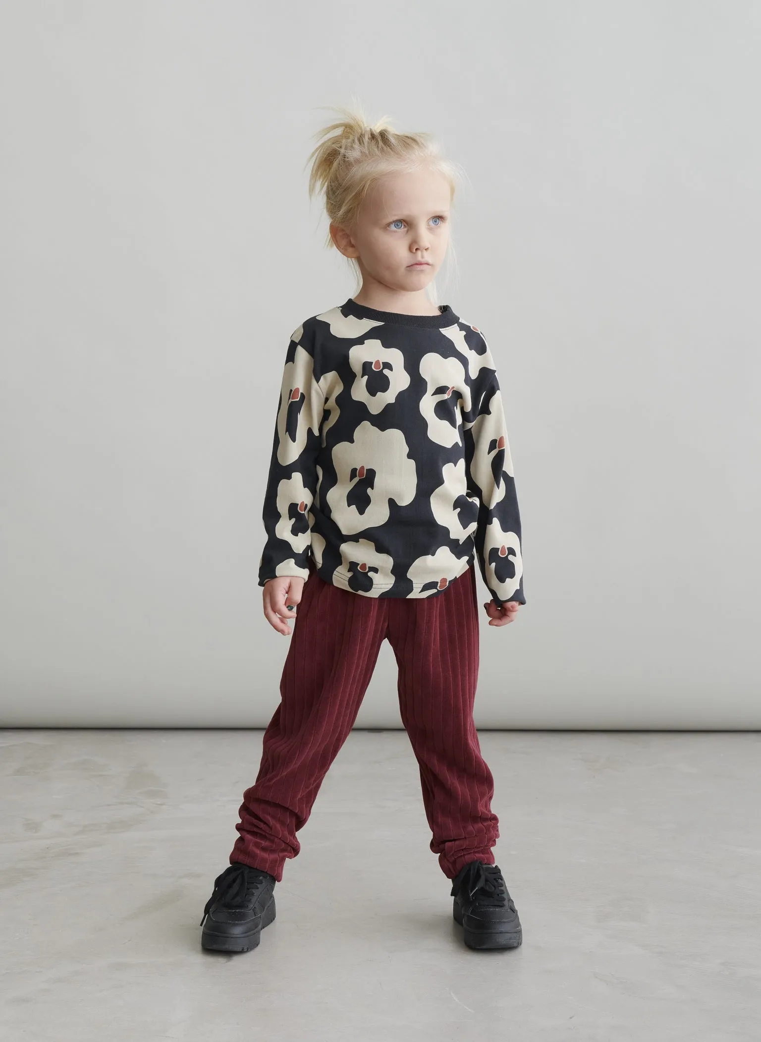 Kids' Velour Pants Burgundy