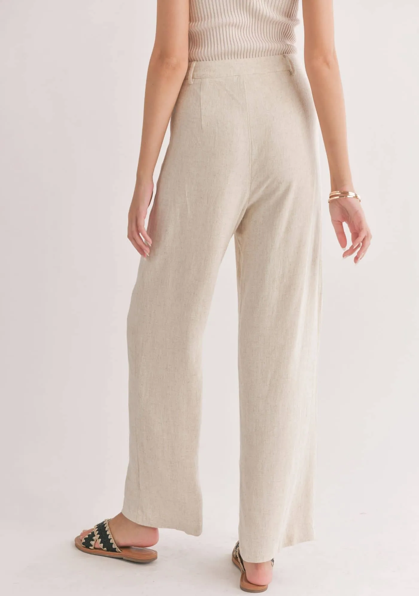 La Luna Pleated Trousers - Oatmeal