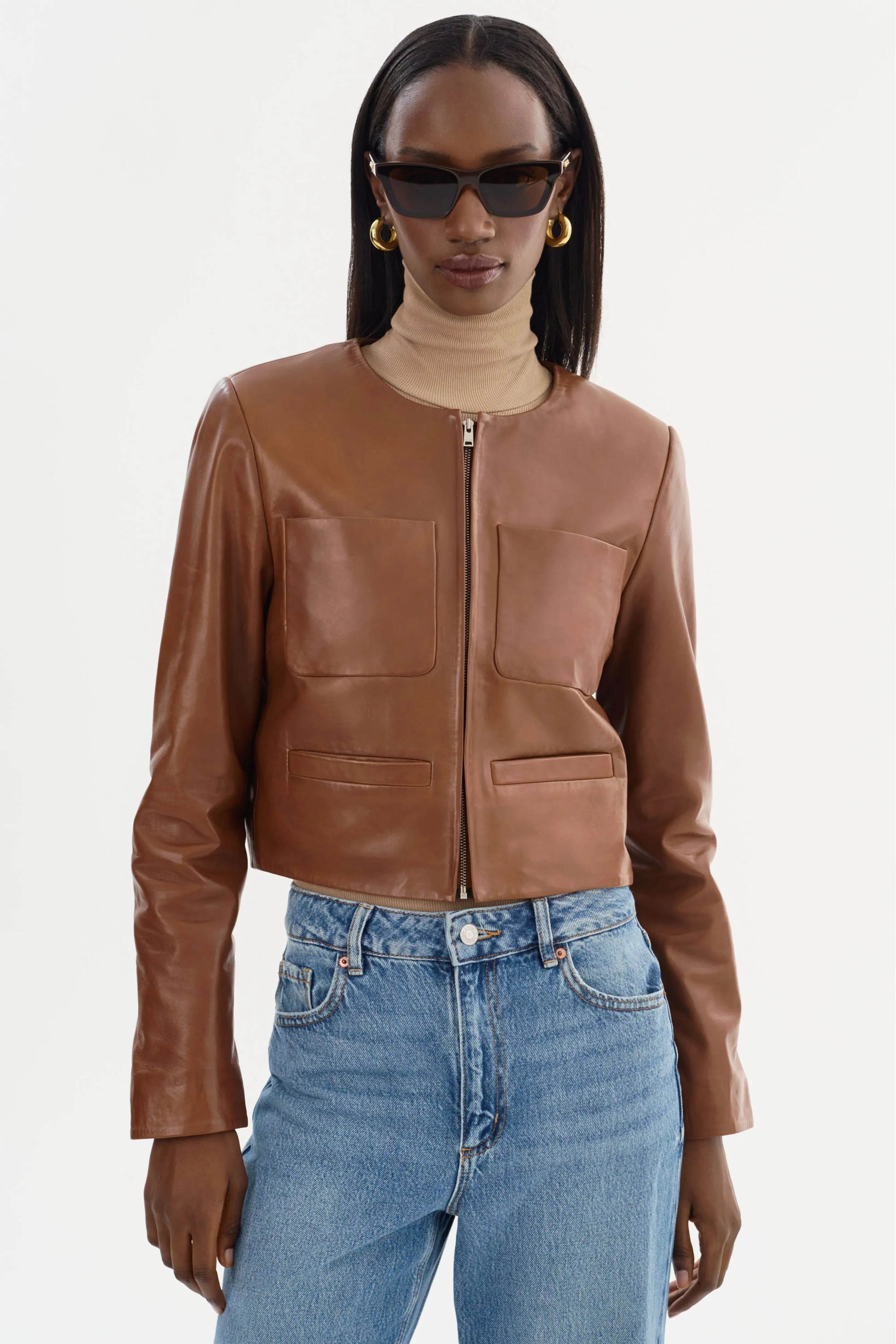 LAMARQUE | Linette Leather Jacket - Luggage