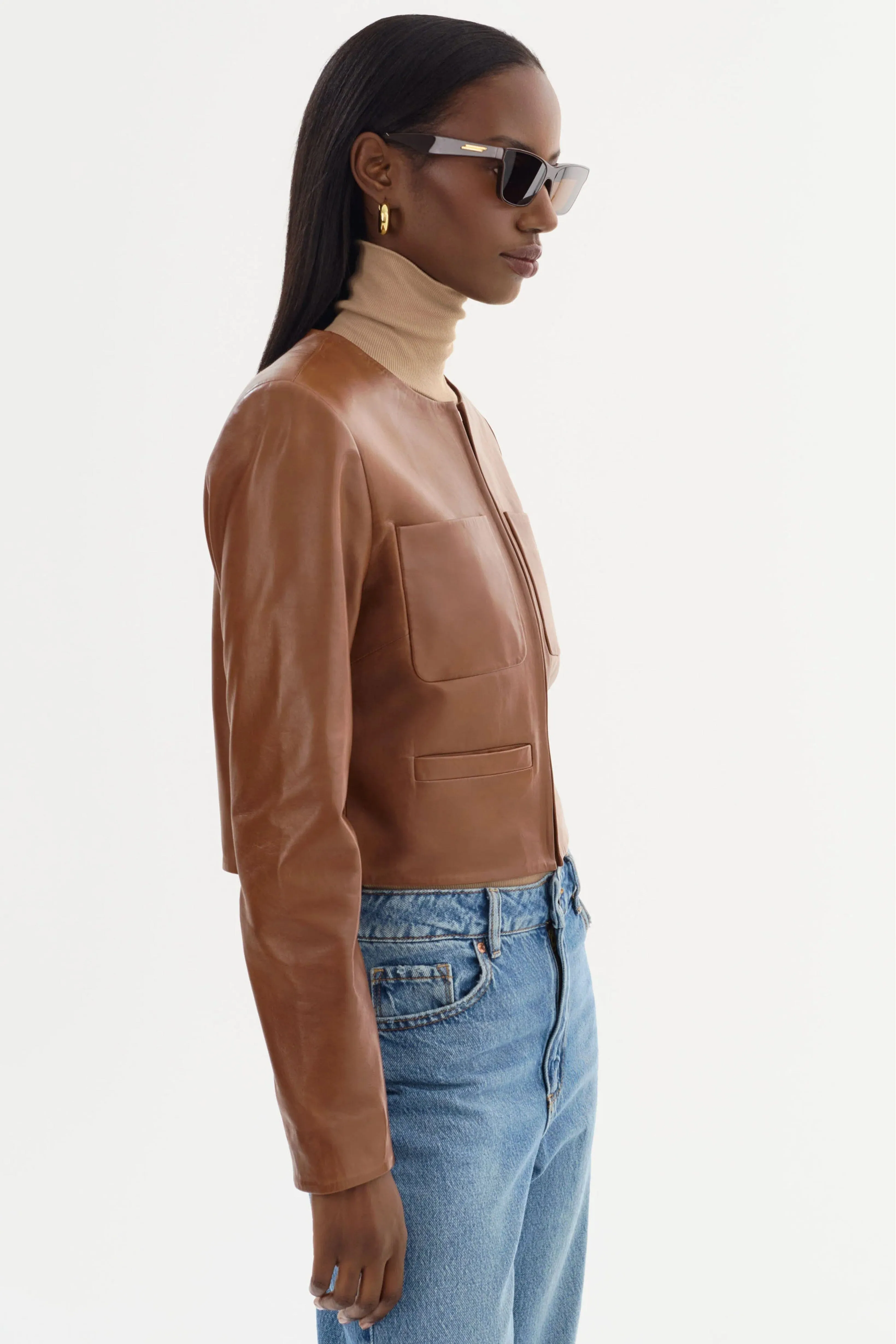 LAMARQUE | Linette Leather Jacket - Luggage