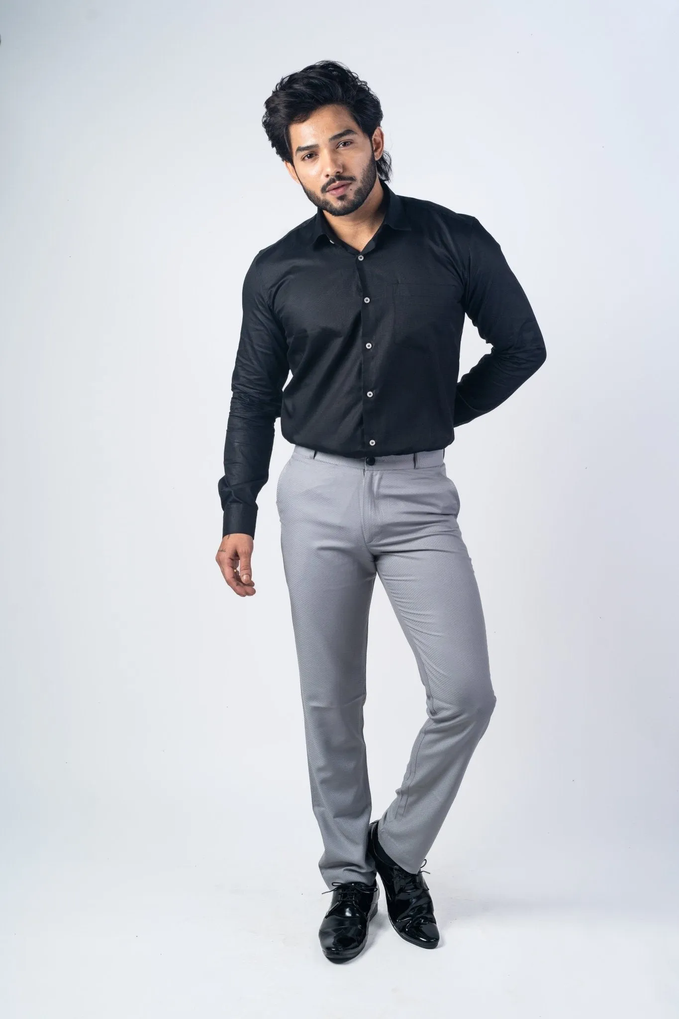 Light Grey Color Formal Cotton Pant for Men