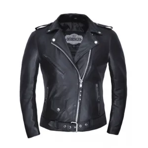 Lightweight Classic Womens Leather Motorcycle Jacket