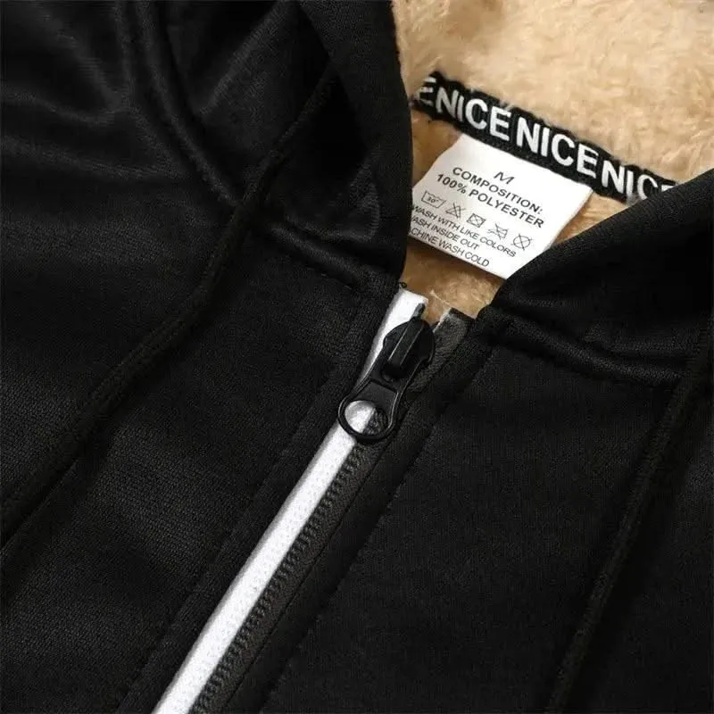 Luxurious Heavyweight Sherpa Lined Windproof Hoodie Jacket for Men