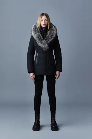 MACKAGE ADALI-X - Down Coat With Silver Fox Fur Signature Mackage Collar