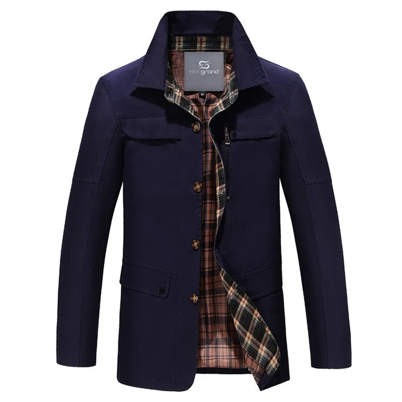 Men's Fashion Stand Collar Wide-Waisted Autumn Coat