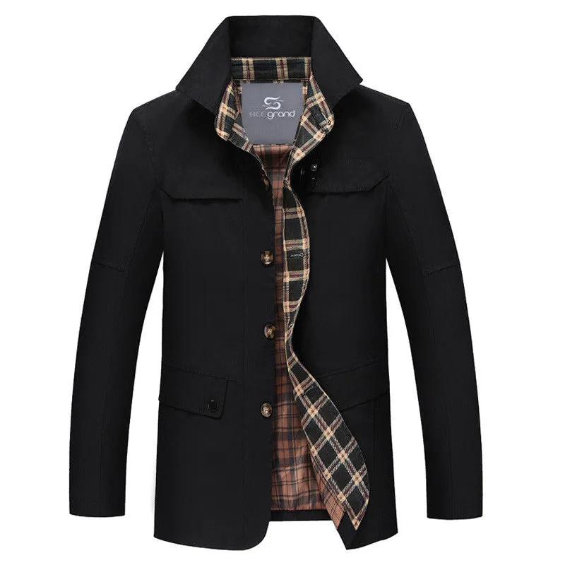 Men's Fashion Stand Collar Wide-Waisted Autumn Coat