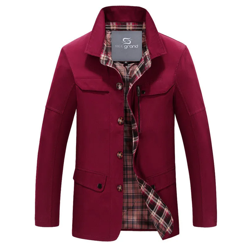 Men's Fashion Stand Collar Wide-Waisted Autumn Coat