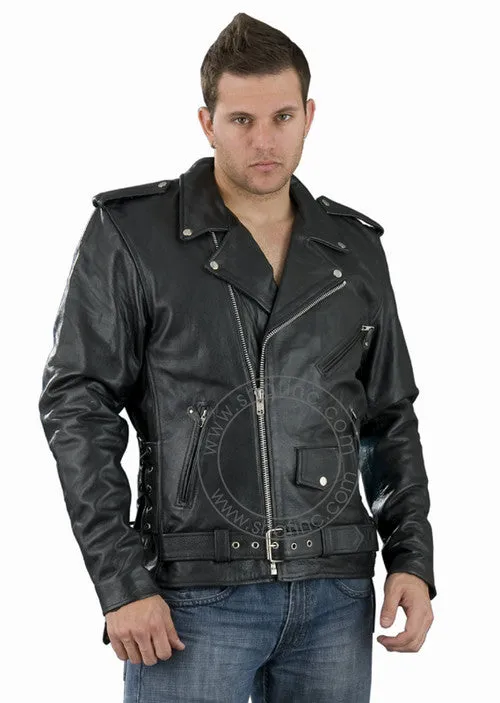 Men's Tall Black Leather Jacket 1011 MJ Tall M/C