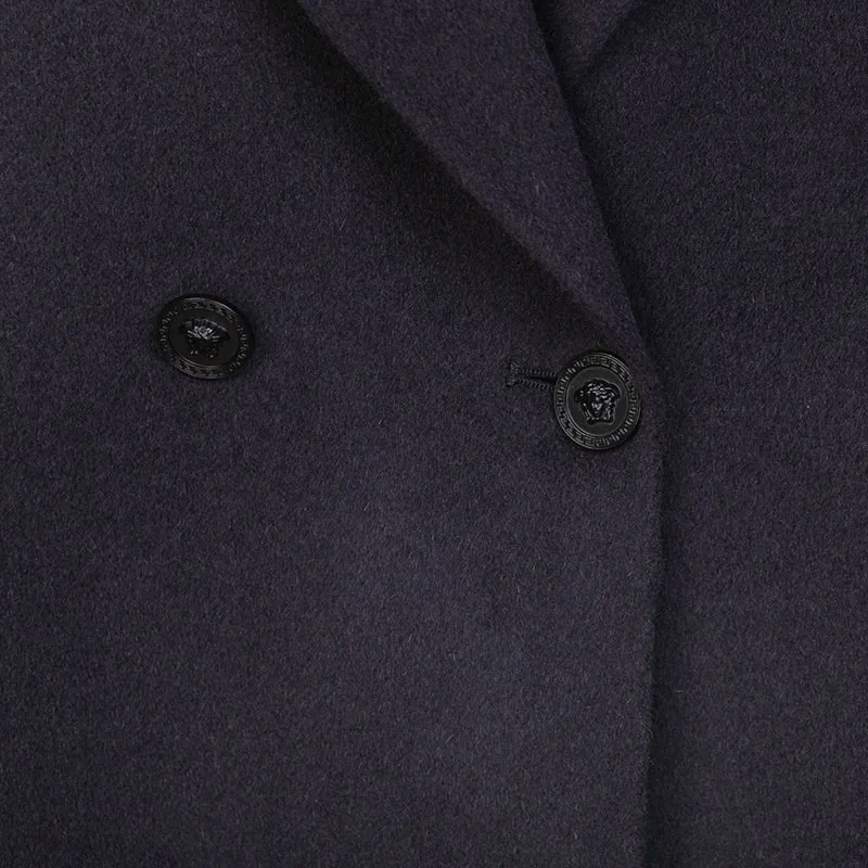 Midnight Grey Double-Faced Long Wool Camel Coats