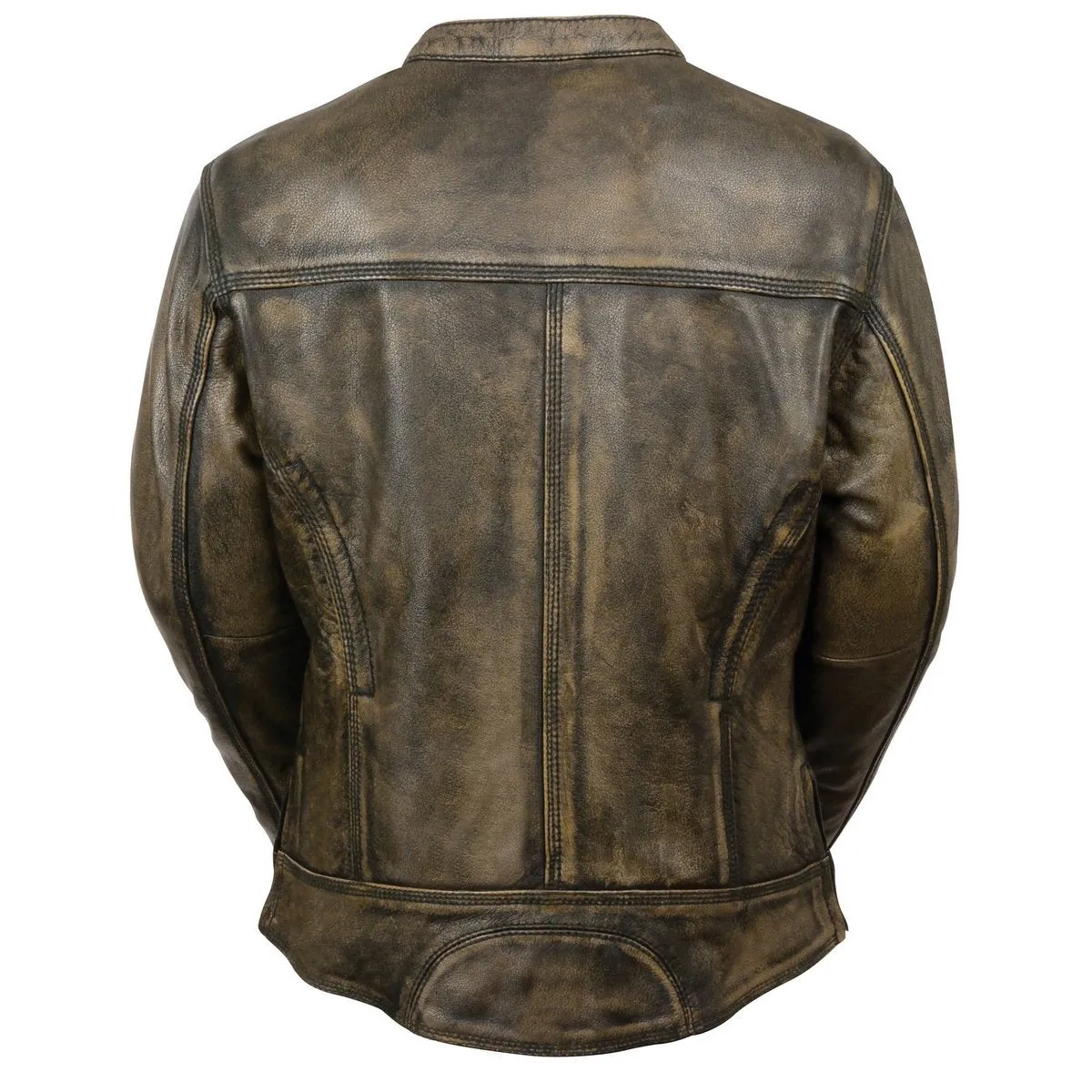 Milwaukee Leather MLL2550 Women's Scooter Distressed Brown Leather Vented Motorcycle Jacket