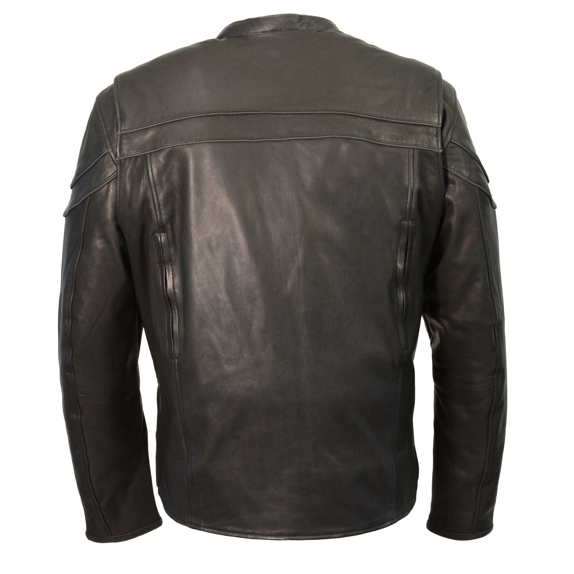 Milwaukee Leather MLM1525 Men's ‘Crossover’ Black Leather Lightweight MC Jacket