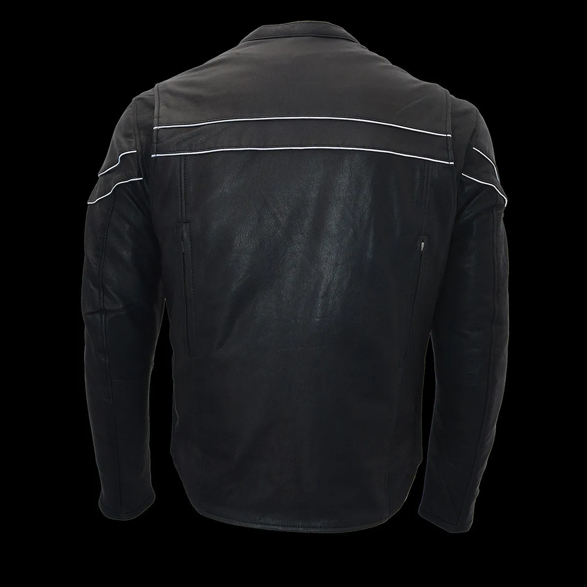 Milwaukee Leather MLM1525 Men's ‘Crossover’ Black Leather Lightweight MC Jacket