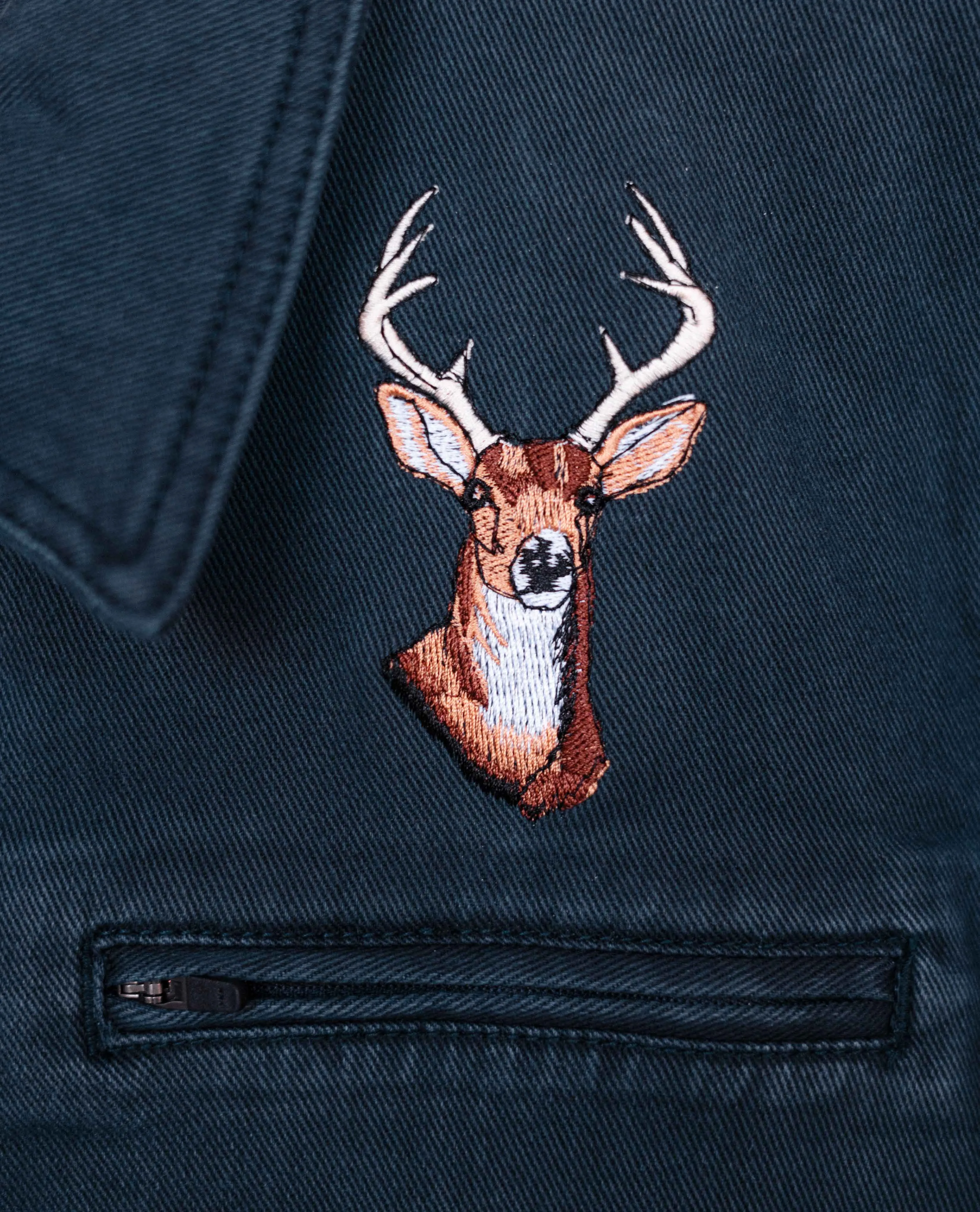 Navy Utility Jacket - Buck Embroidery