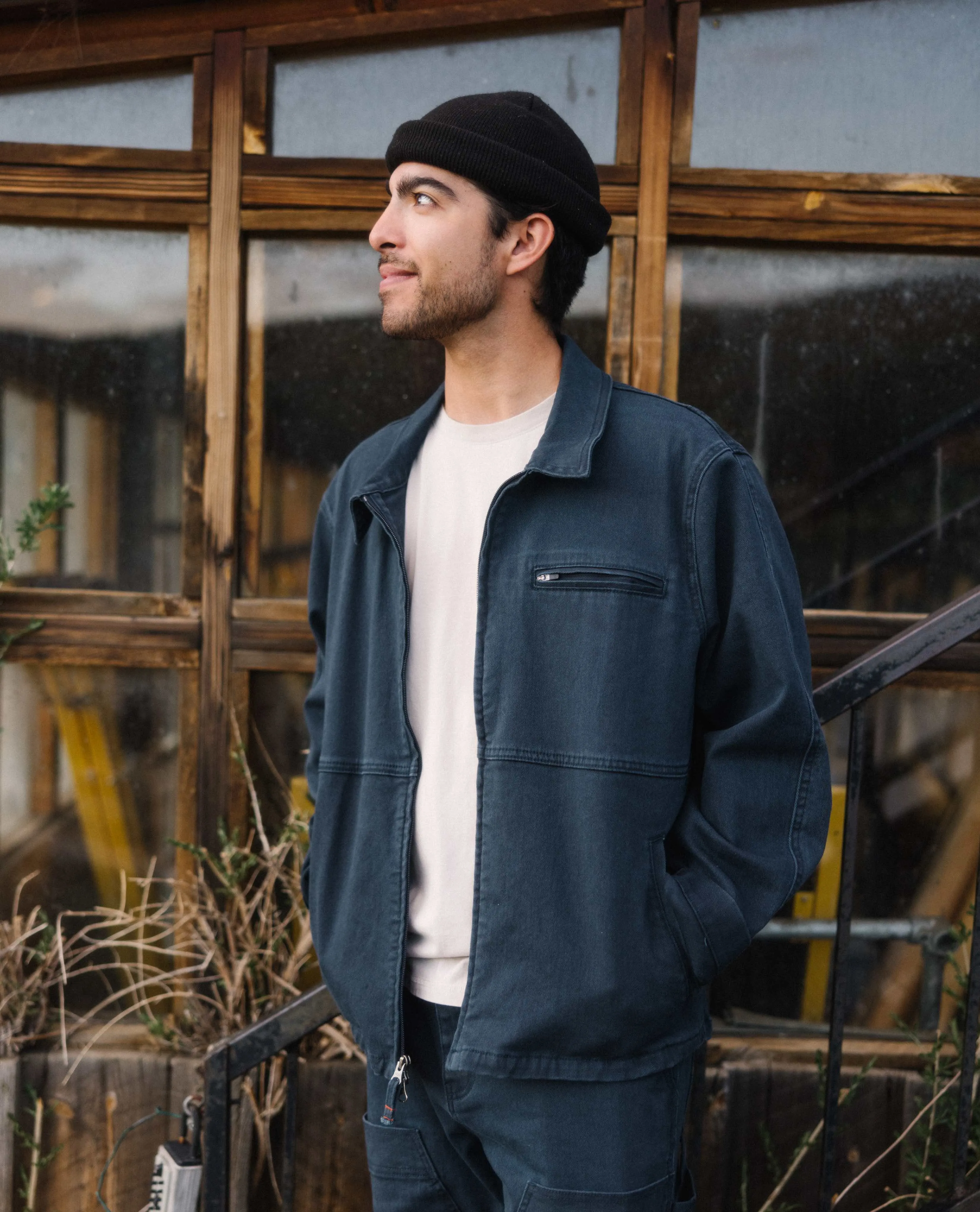 Navy Utility Jacket - Buck Embroidery