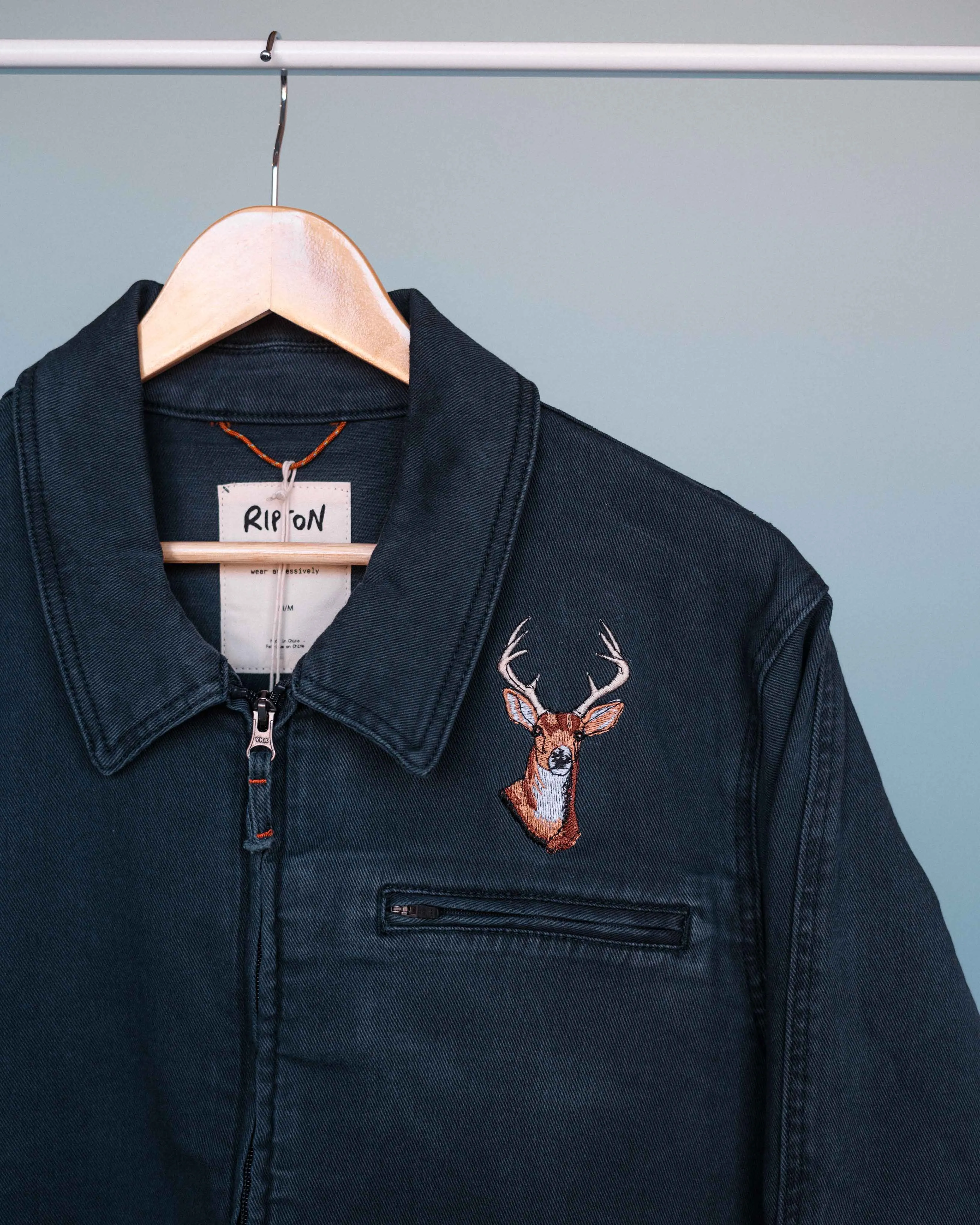 Navy Utility Jacket - Buck Embroidery