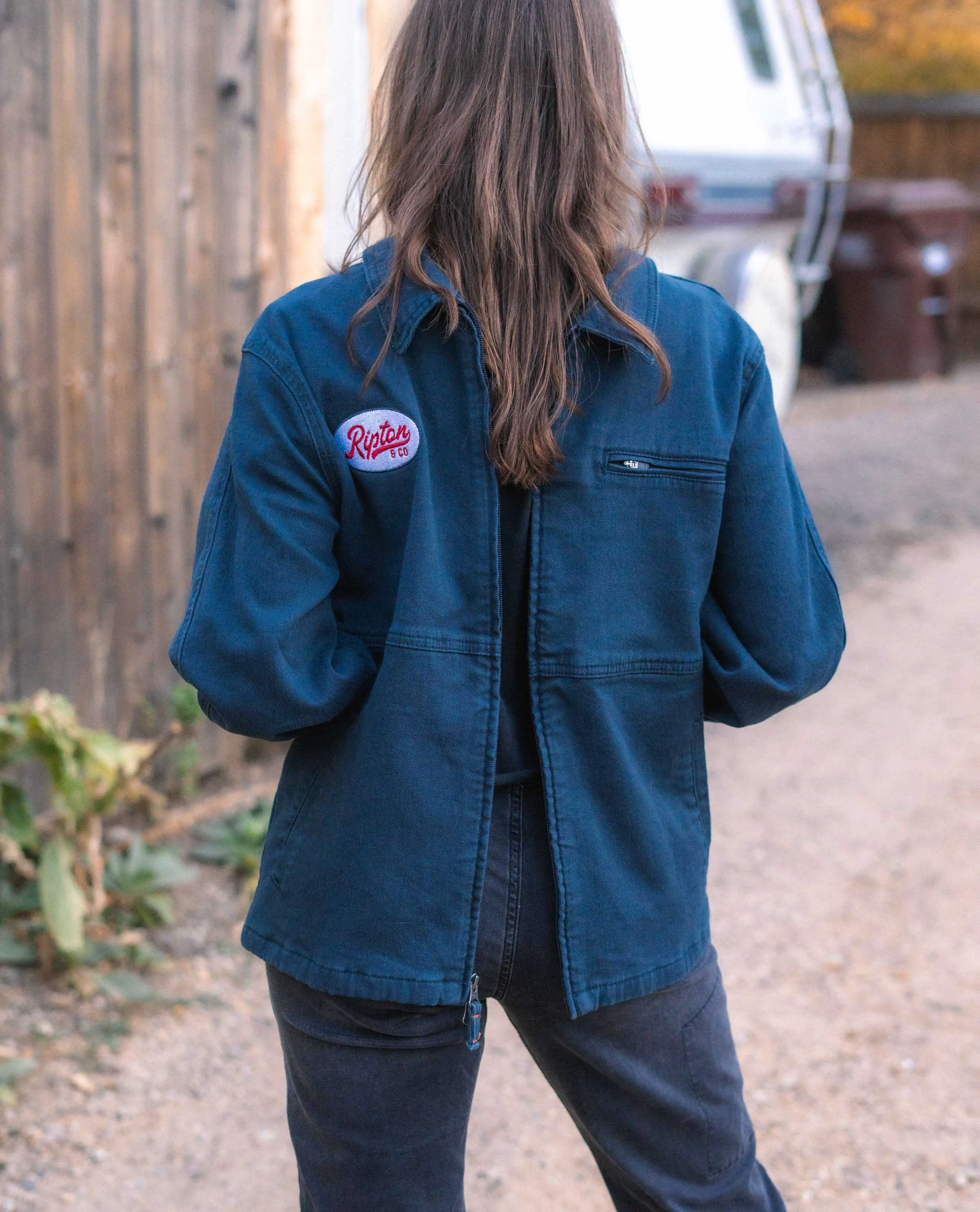 Navy Utility Jacket - Mechanic Embroidery