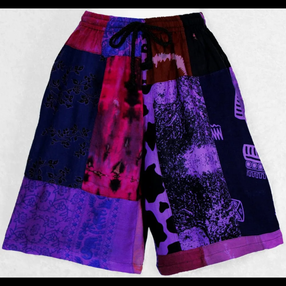 Patchwork Shorts (Purple)