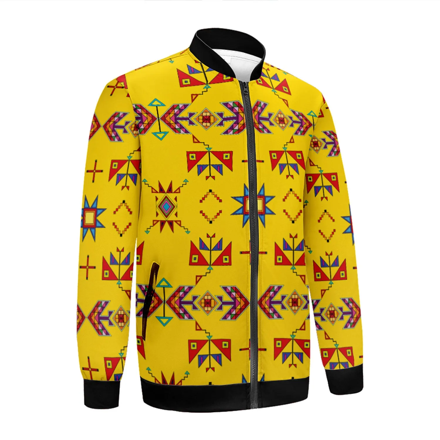 Scattered Generations Maize Zippered Collared Lightweight Jacket